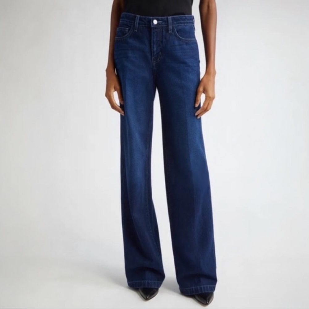 L’AGENCE "Harlan" High Rise Wide Leg Jeans
